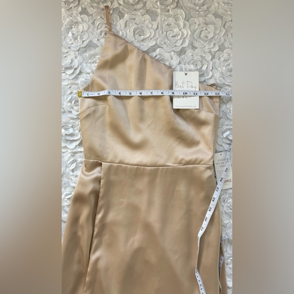 NWT Los Angeles Show Me Your Mumu Shannon One Shoulder Dress Champagne Sz XS - Picture 10 of 14